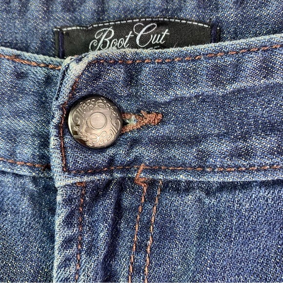 Marc Ecko Dark Blue Lion Embroidered Pocket Bootcut Jeans 40 - Picture 4 of 11